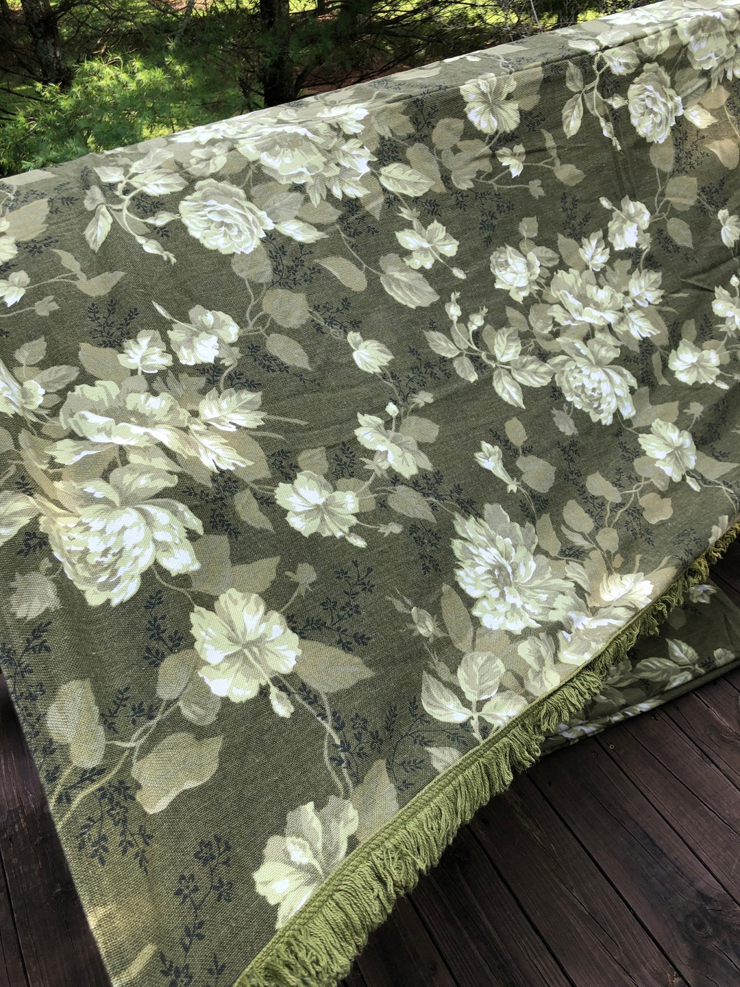 60s70s Twin Bedspreads Set of 2 Twin Bedspreads Avocado Green