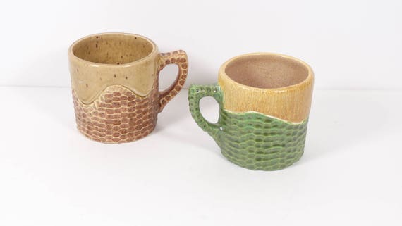 1960s Coffee Mug Set 60s Mugs, Vintage Midcentury Atomic Coffee Cups Mugs,  OOAK Vintage Honeycomb Glazed Ceramic 1960s 1962 Kitchen - Etsy