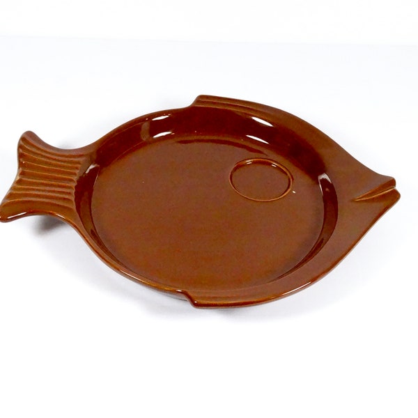 Midcentury Hall Fish Plate Hall China 291 Brown Fish Platter Midcentury Hall China Hall Fish Platter
