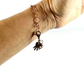 Vintage Copper Hamsa Bracelet Good Luck Charm Bracelet Protection Hand of Fatima Bracelet Etsy