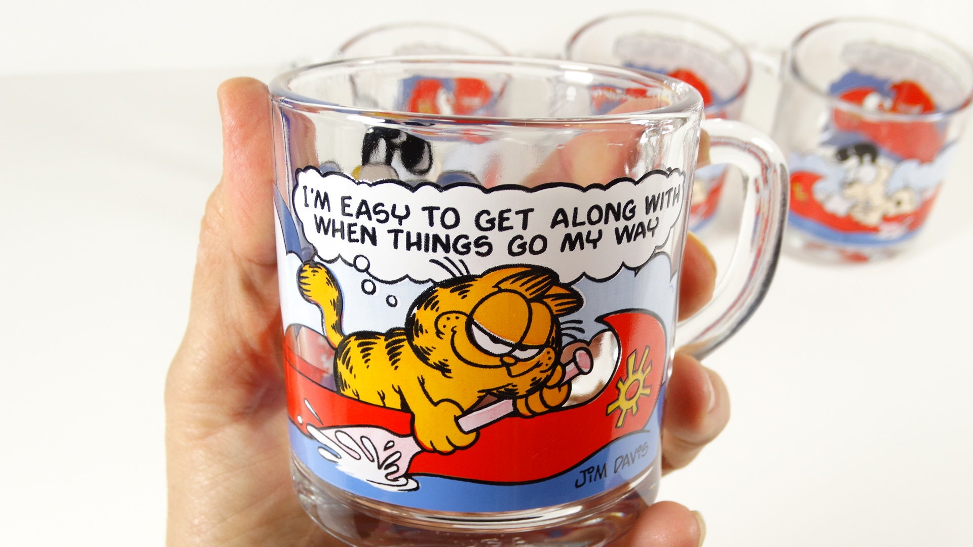 1978 Garfield Mugs 4 Mcdonalds Promotional - Set of 4