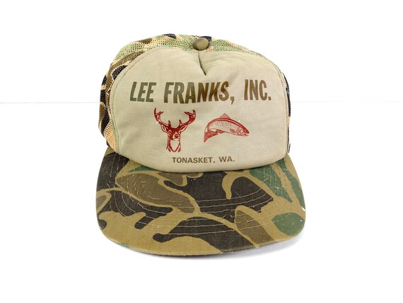 Vintage Camo Trucker Hat Lee Franks Hunting Hat H… - image 5