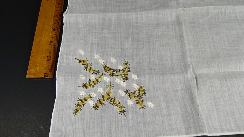 Vintage Embroidered Fine Cotton Handkerchief Something Old