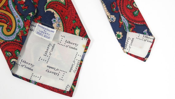 Liberty of London Paisley Print Silk Tie - Vintag… - image 4