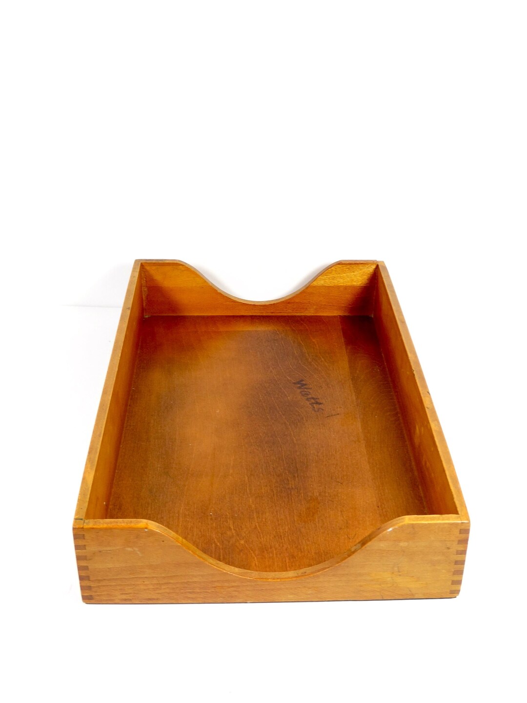 Vintage Wood Office File Box Legal Size Felt Bottom Wood Etsy