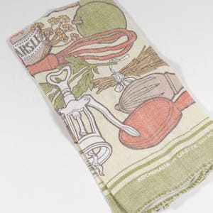 Irish Linen Tea Towel - Kitchenalia by Ulster Linen Vintage Tea Towel