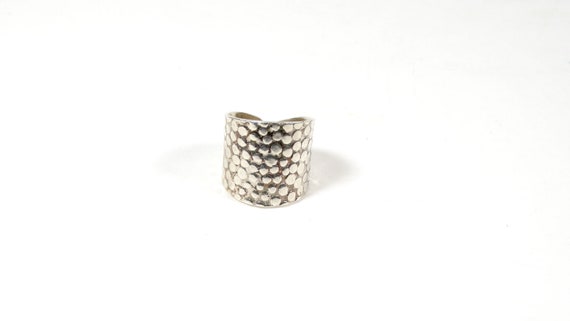 Vintage Sterling Silver Ring Pebble Texture State… - image 3