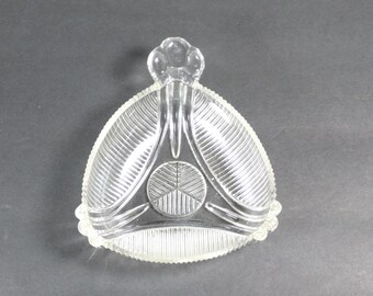 Vintage Glass Dish Small Bowl Deco Style Art Deco 1930s Style Jewelry Holder Key Catcher Change Dish Ring Bowl