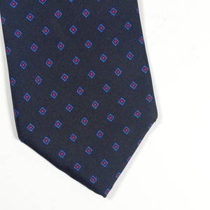 Vintage Liberty of London Navy Blue Silk Tie Diamond Pattern Vintage Liberty Silk Tie Menswear Necktie image 2