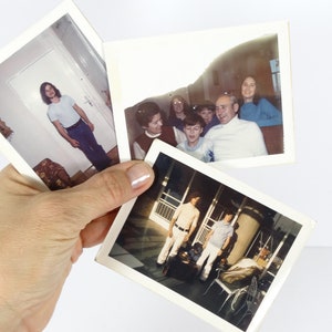 Set of 3 Polaroid Photos, 1970s Vintage Portrait Photos, Midcentury Family Scrapbook Craft Supplies Photos PX4