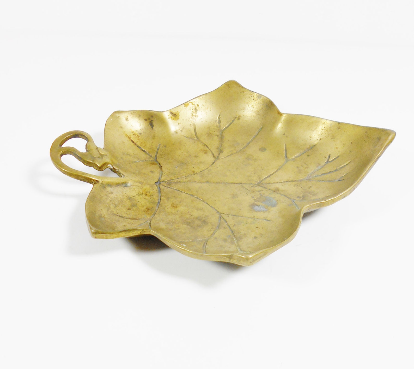 Vintage Brass Leaf Bowl Bonbon Bowl Etsy