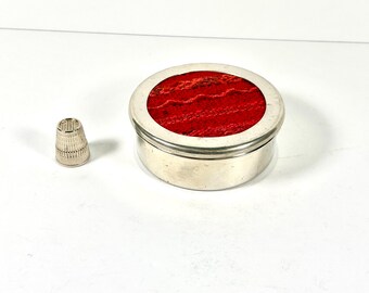 Vintage Pewter and Textile Keepsake Box Bolivia Pewter Ring Box Silver Ring Box Jewelry Box