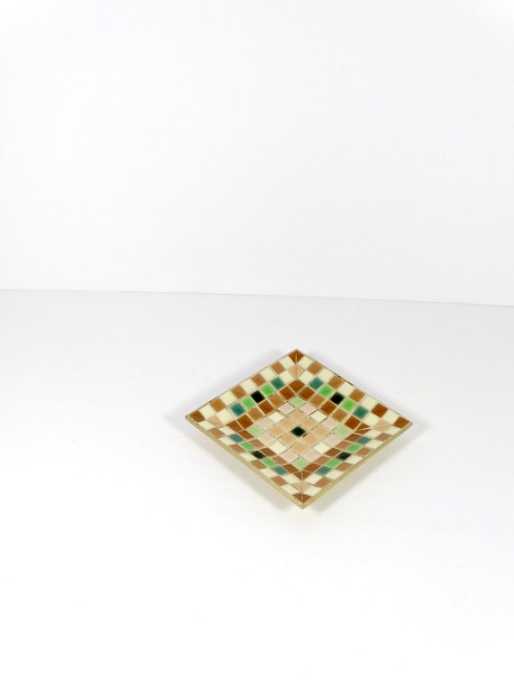Midcentury Mosaic Tile Dish Mosaic Ashtray MCM Mosaic… Gem