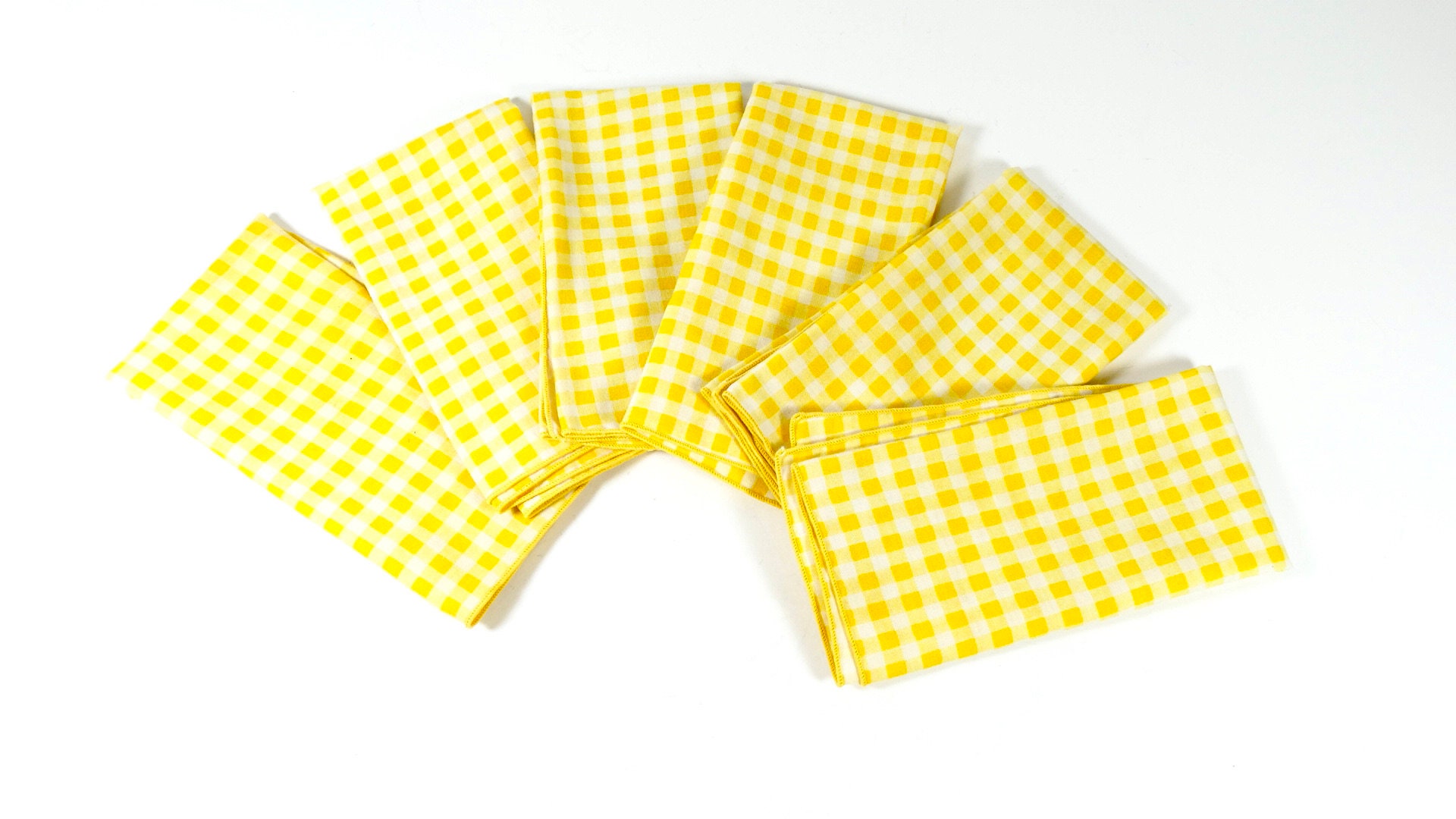 Pastel Yellow Linen Cloth Scallop Napkins Set for Table Decor Set of 2, 4  or 6 
