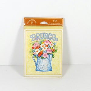 1970s Brunch Invitations - Drawing Board Greeting Cards - NOS - Unopened Vintage Brunch Invitations - Set of 8