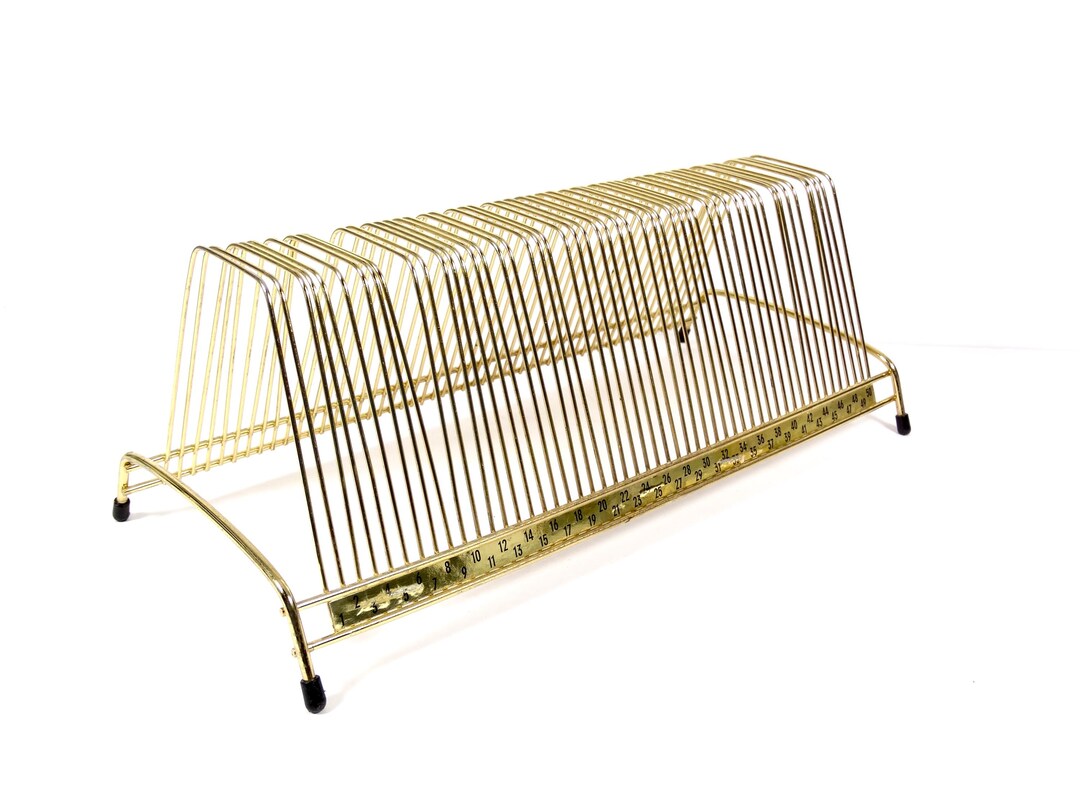 Metal Disc Rack MCM 45 Record Rack: Gold Tone Metal Album Holder - Etsy