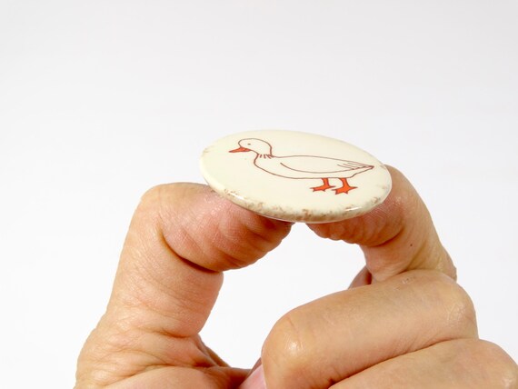 Vintage Duck Button Duck Pinback Button Vintage W… - image 4