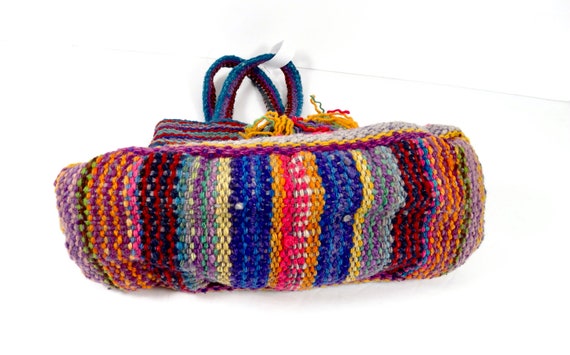 Vintage Woven Handbag Peruvian Textile Top Handle… - image 6