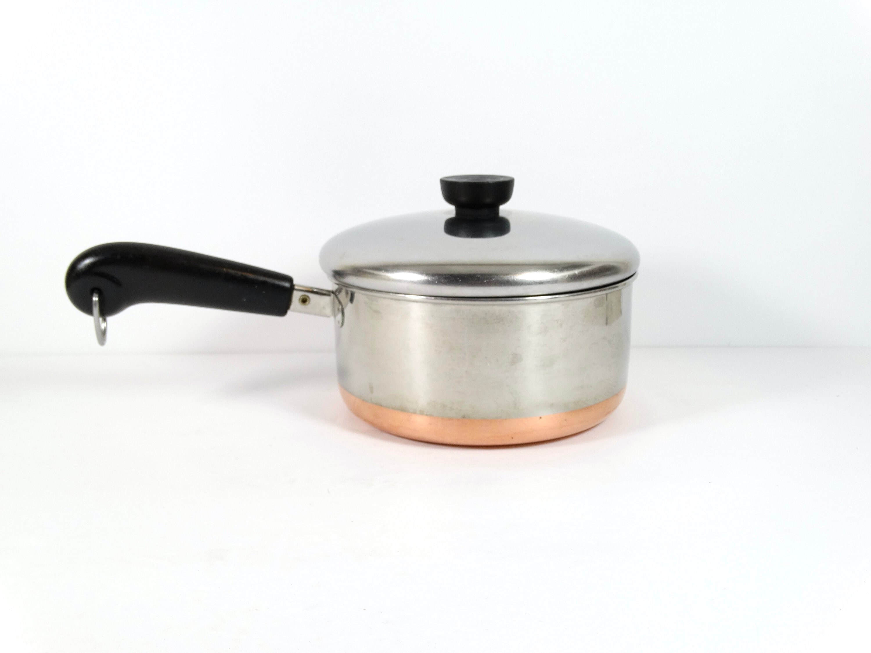 Revere Ware 2 Qt Copper Clad Tall Stainless Sauce Pan Saute Pot
