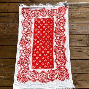 Cute Vintage Bandana Print Bath Towel Vintage Tastemaker Bath Towel Cotton Bath Towel 1970s Bath Towel Vintage Bath Towel