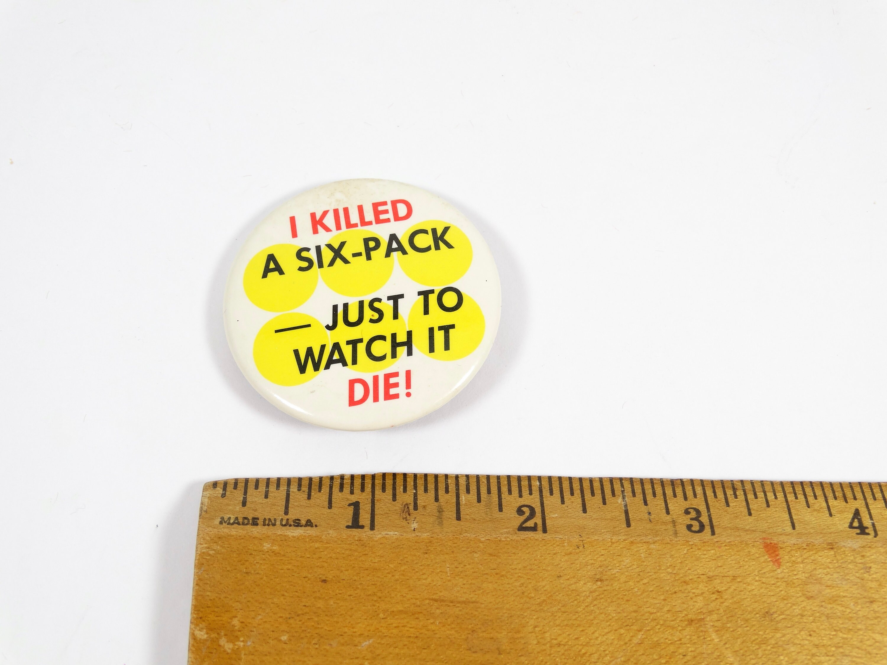 Vintage Six Pack Button Funny Button Beer Drinker Beer Lover Pinback ...