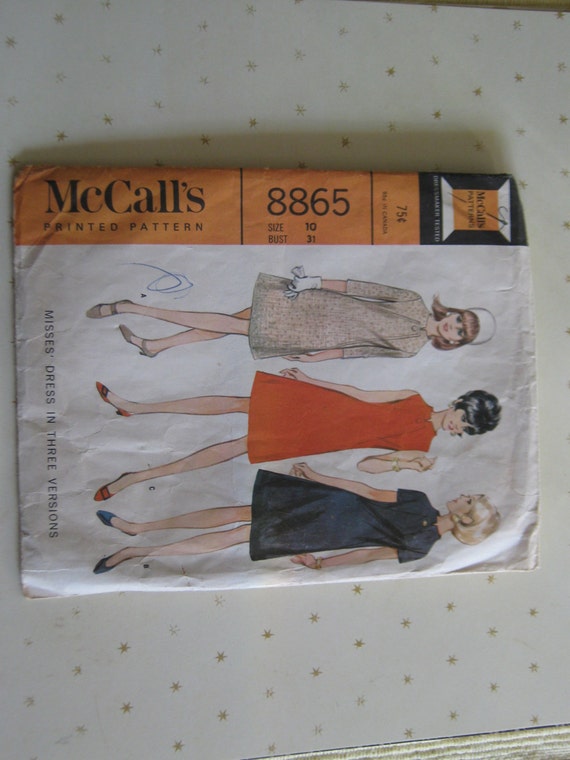 1967 Vintage McCalls Dress Pattern 8865 - image 1