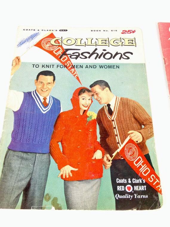 1950s Knitting Pattern Books 50s Knitting Patterns College Fashions and  Snowtime Sweaters Midcentury Knitting Pattern Books CB19 