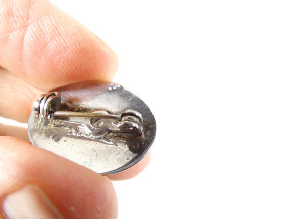 Vintage Enamel on Sterling Pin Vintage Enamel Pin Enamelled Sterling Pin Enamel over Sterling Vintage Brooch View 4