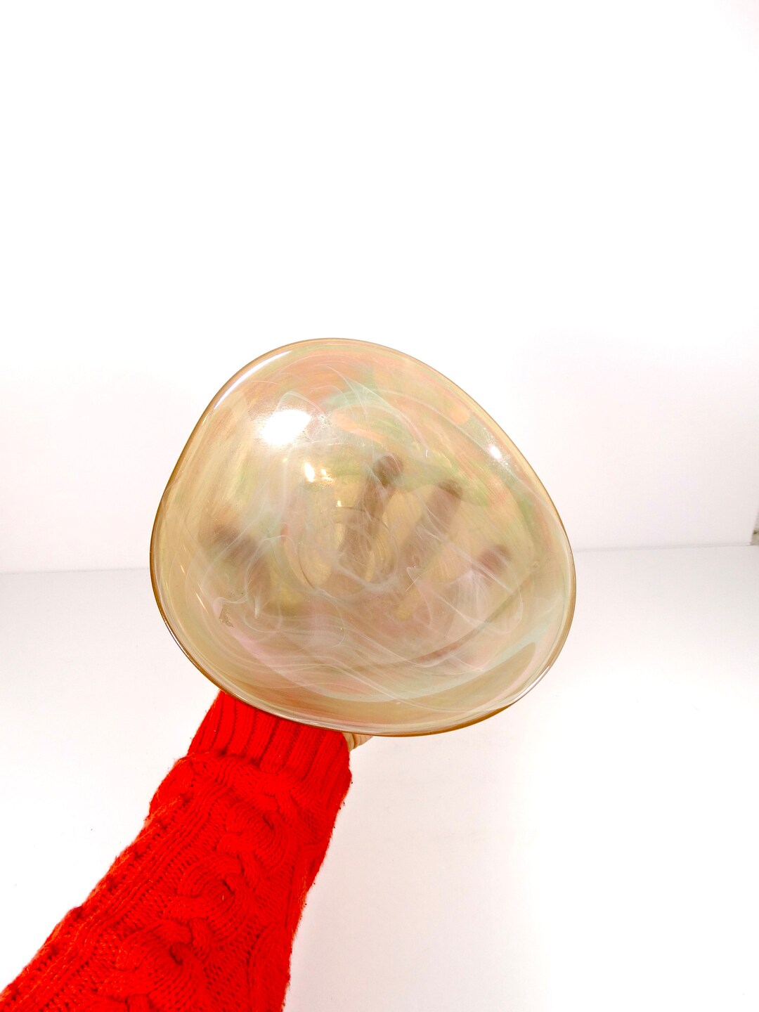 Vintage Iridescent Art Glass Bowl Coffee Table Decor Key Holder