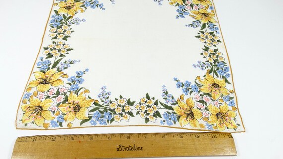 Pretty Vintage Floral Handkerchief Lillies Forget… - image 4