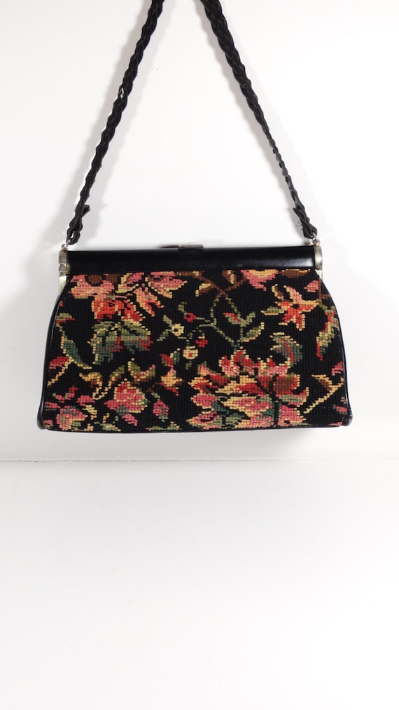 Vintage JR Florida Tapestry Purse, 1960s Handbag