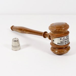 Vintage Honorary Gavel Wood Ceremonial Gavel Macon GA 1960s Midcentury Lawyer Attorney Judge Gift BOE