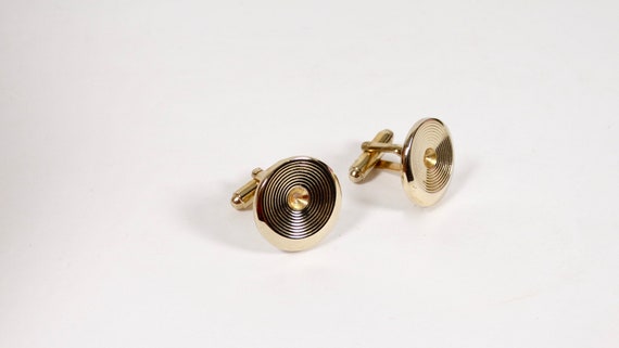 1960s Vintage Cuff Links Round Cuff Links Retro 6… - image 2