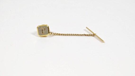 Vintage Swank P Monogram Tie Clip - image 5