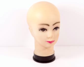 Vintage Mannequin Head Bald Mannequin Woman Mannequin Head Vinyl
