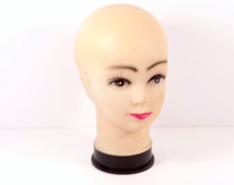 Vintage Mannequin Head Bald Mannequin Woman Mannequin Head Vinyl Mannequin Head Hat Holder