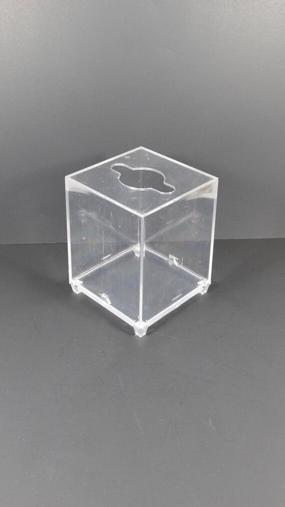 Lucite Kleenex Holder Vintage Clear Acrylic Lucite 1980s Etsy