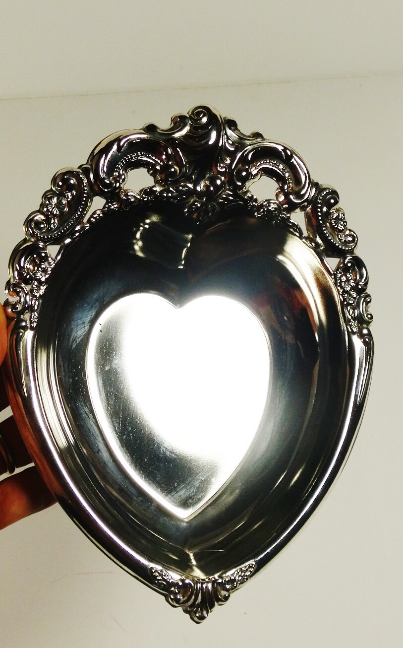 Vintage Silver Heart Candy Dish Etsy