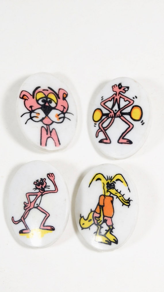 1960s Pink Panther Pins Badges Brooches - Set of 4