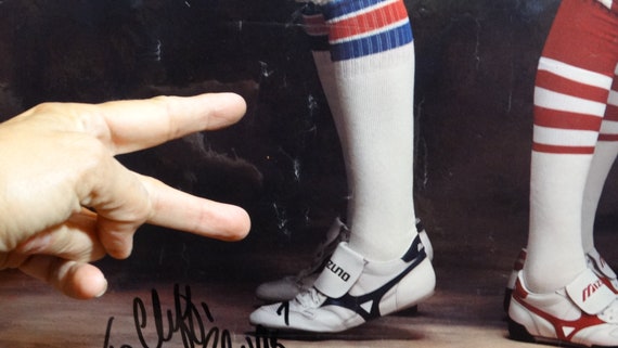 Vintage 1989 Autographed John Elway Joe Montana Poster Quarterback