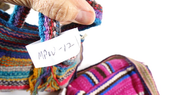 Vintage Woven Handbag Peruvian Textile Top Handle… - image 8