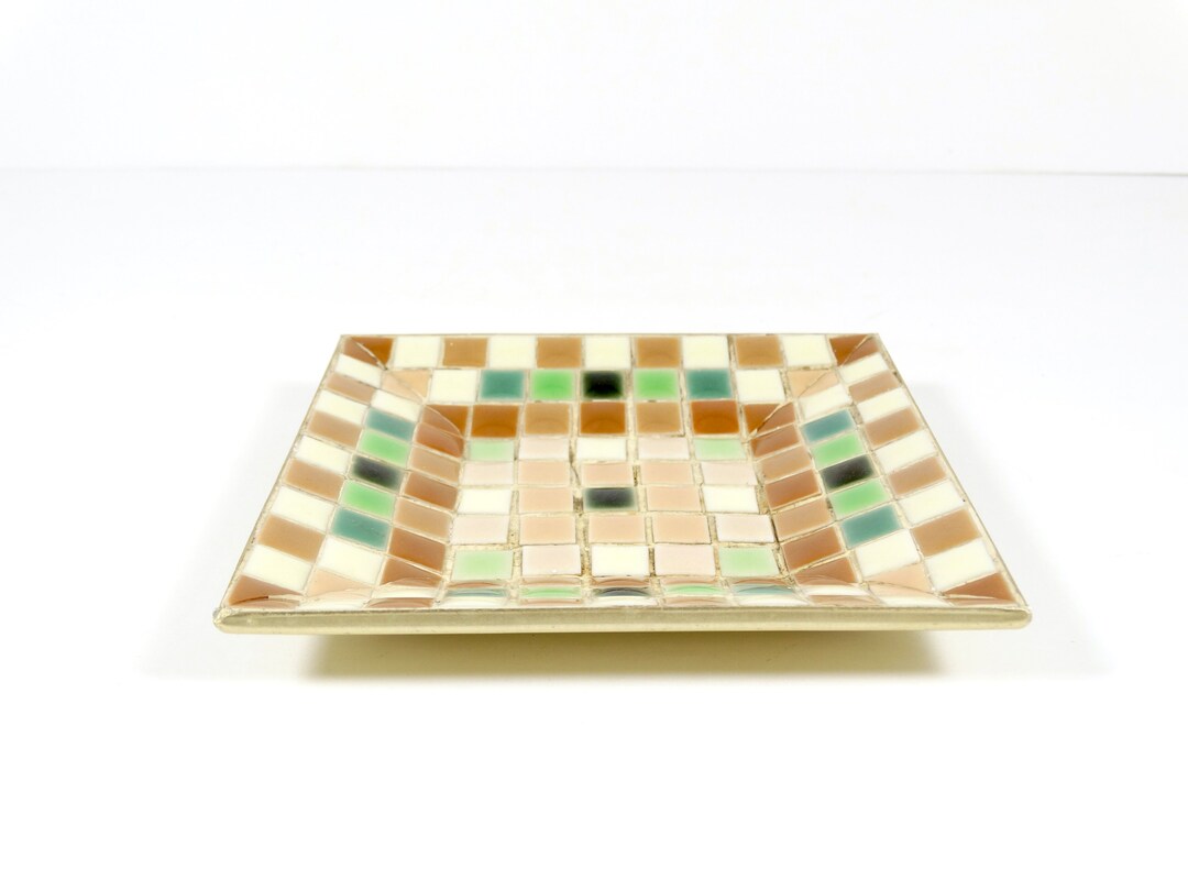 Midcentury Mosaic Tile Dish Mosaic Ashtray MCM Mosaic Tile Ring Dish
