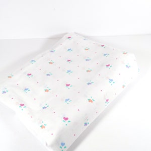 1980s Twin Flat Sheet Pastel Hearts Stevens Flat Sheet Vintage Sheet 1980s Sheet
