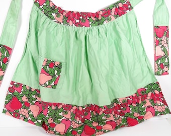 Cute 1970s Apron Vintage Apron Vintage Cotton Apron Hostess Apron Cute Vintage Apron