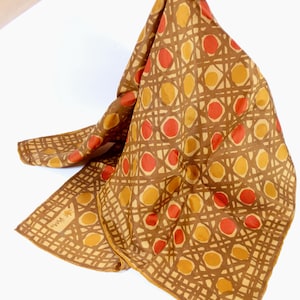 1960s Vera Scarf Vintage Vera Silk Scarf Vera Neumann Wicker Print Silk Scarf Early 1960s Vera Scarf