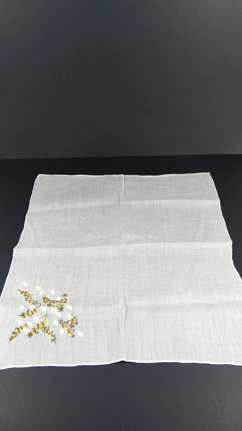 Vintage Embroidered Fine Cotton Handkerchief Something Old