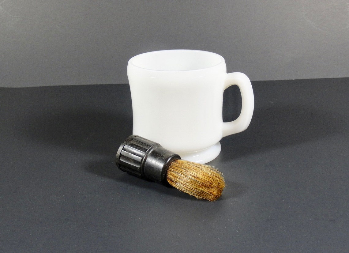 Shaving Mug and Rubberset Shaving Brush 1950s Horsetail Brush Etsy UK