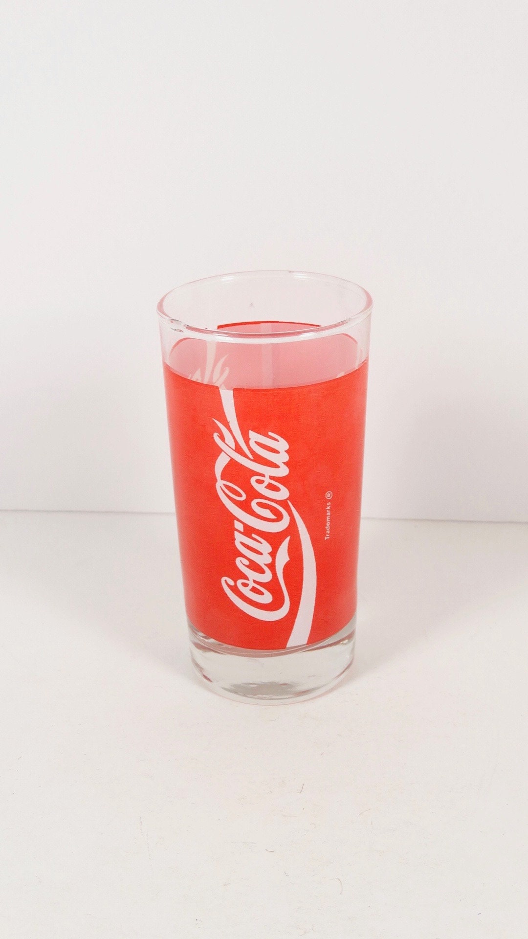 Coca Cola Glass, Coca Cola Clear Red Logo Glass, Vintage Midcentury ...