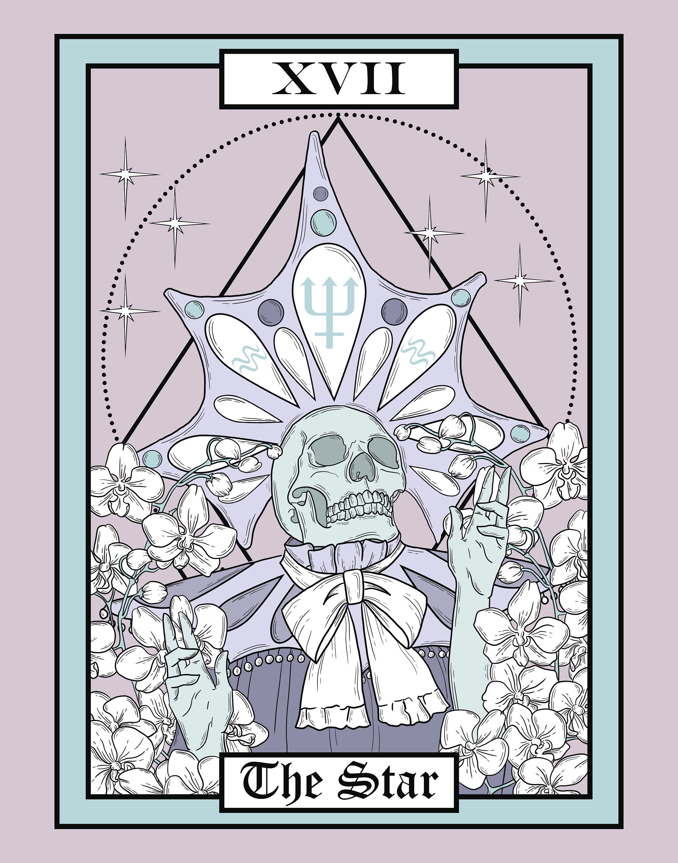 Amethyst Pastel The Star Tarot Card Botanical Art Print Etsy