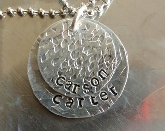 Personalized Hand Stamped  Name Circle Charm